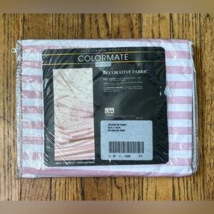 Vintage Colormate English Rose Pink White Striped Fabric Cottage Core Barbiecore